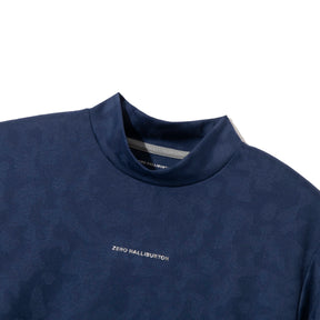 ZHG-M5S8b | Elegant Camo Jacquard Mock Neck Shirt 82957