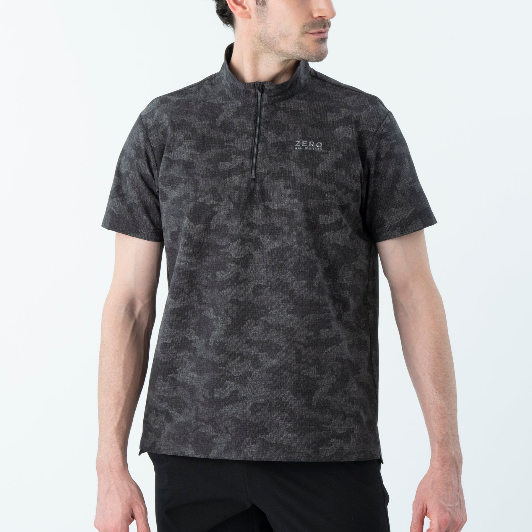 ZHG-M6S6b | COOL DOTS® Camo Printed Half-Zip Mockneck 85192