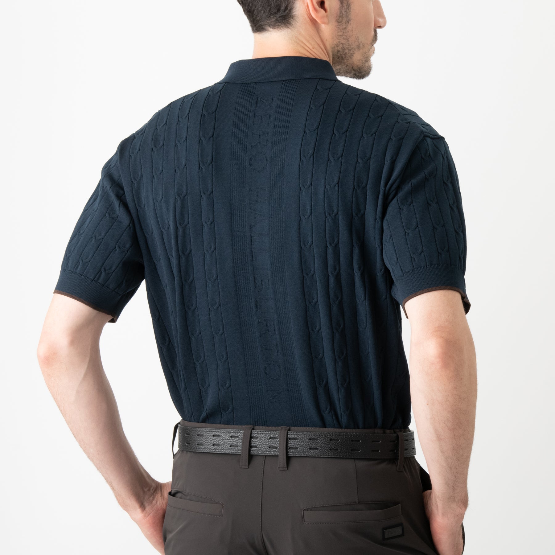 ZHG-M6A4d | SOLOTEX® Cable-Knit Polo Shirts 85362