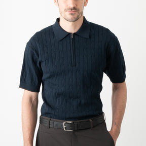 ZHG-M6A4d | SOLOTEX® Cable-Knit Polo Shirts 85362