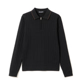 ZHG-W6A4c | SOLOTEX® Cable-Knit Long Sleeve Polo Shirts 85379