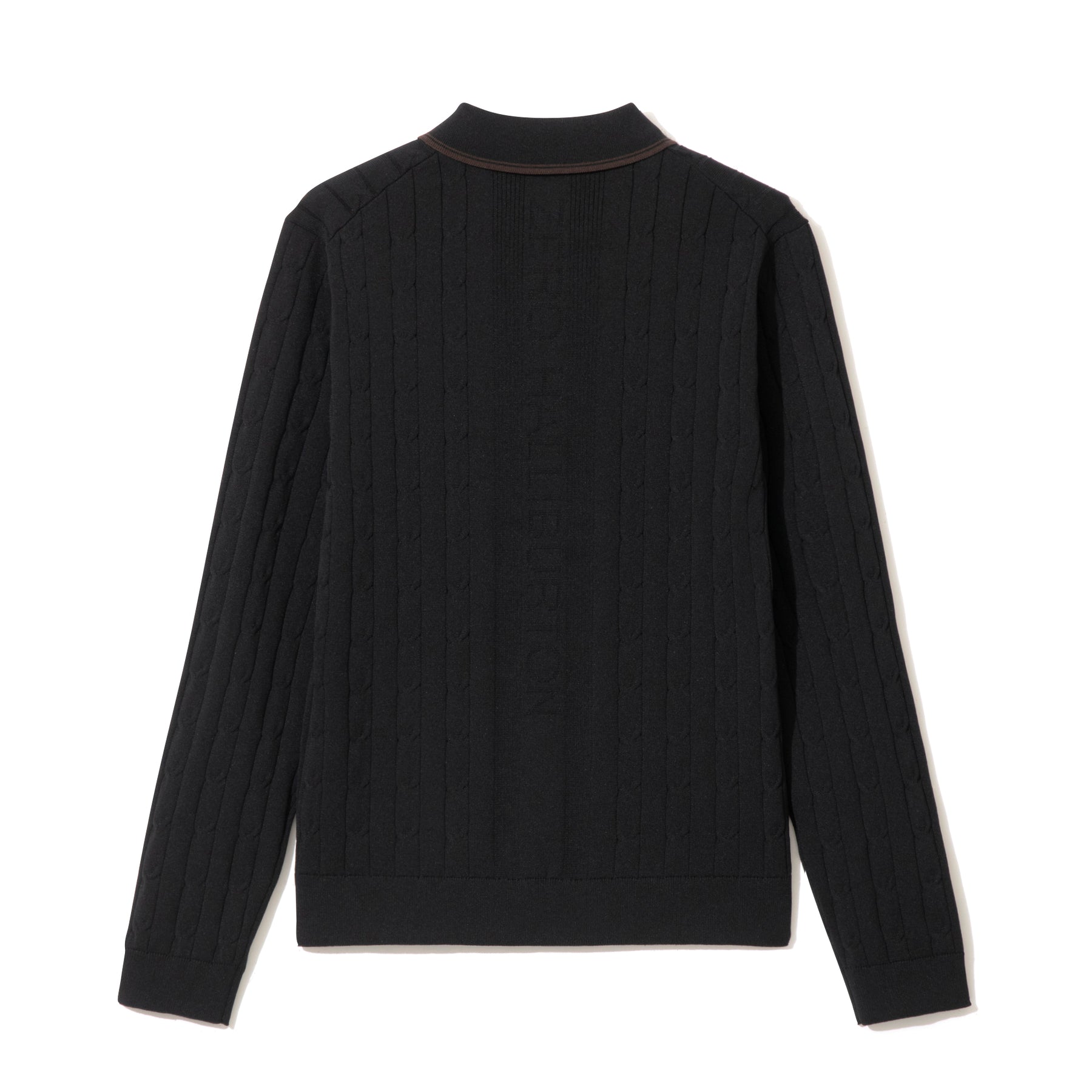 ZHG-W6A4c | SOLOTEX® Cable-Knit Long Sleeve Polo Shirts 85379