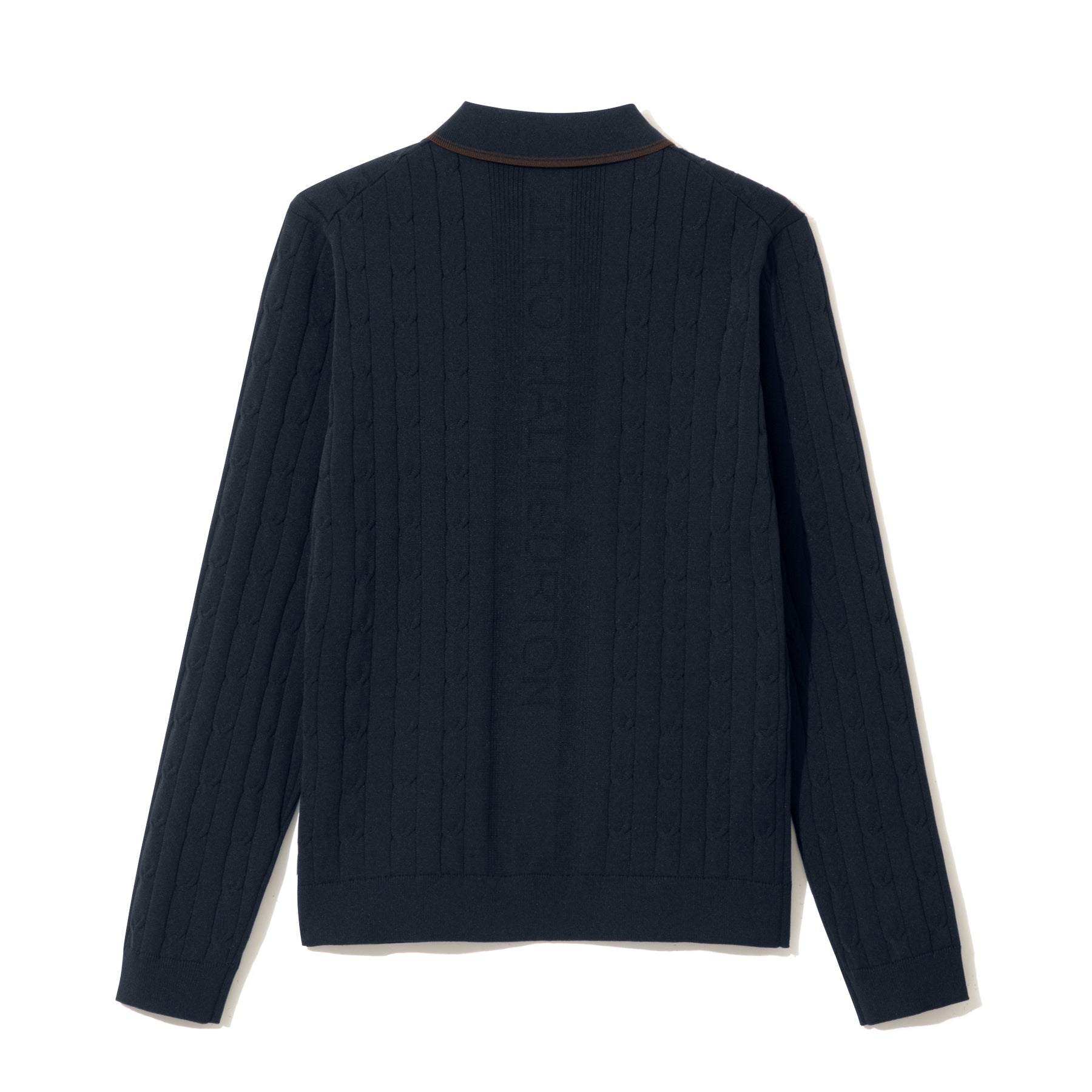 ZHG-W6A4c | SOLOTEX® Cable-Knit Long Sleeve Polo Shirts 85379