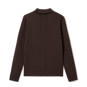 ZHG-W6A4c | SOLOTEX® Cable-Knit Long Sleeve Polo Shirts 85379